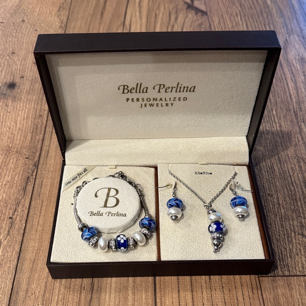 Bella Perlina Blue and Silver Charm Set